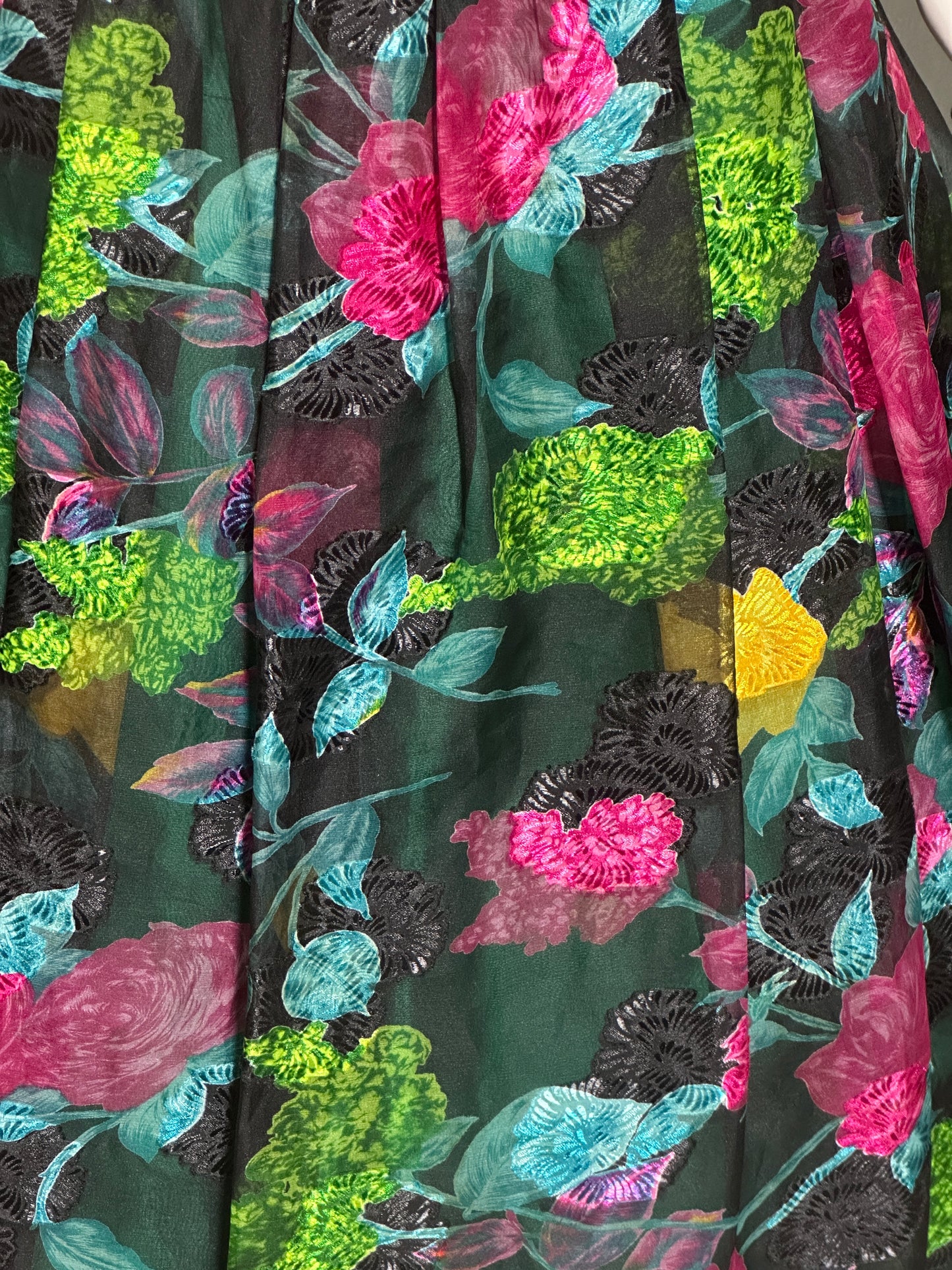 EUGENE ALEXANDER 1980s vintage evening dress, floral rosette floral ball gown