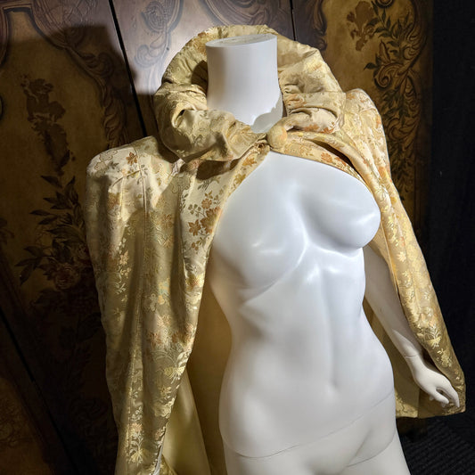 C CRAWFORD HOLLIDGE Vintage 1930s silk damask cape, floral evening cape