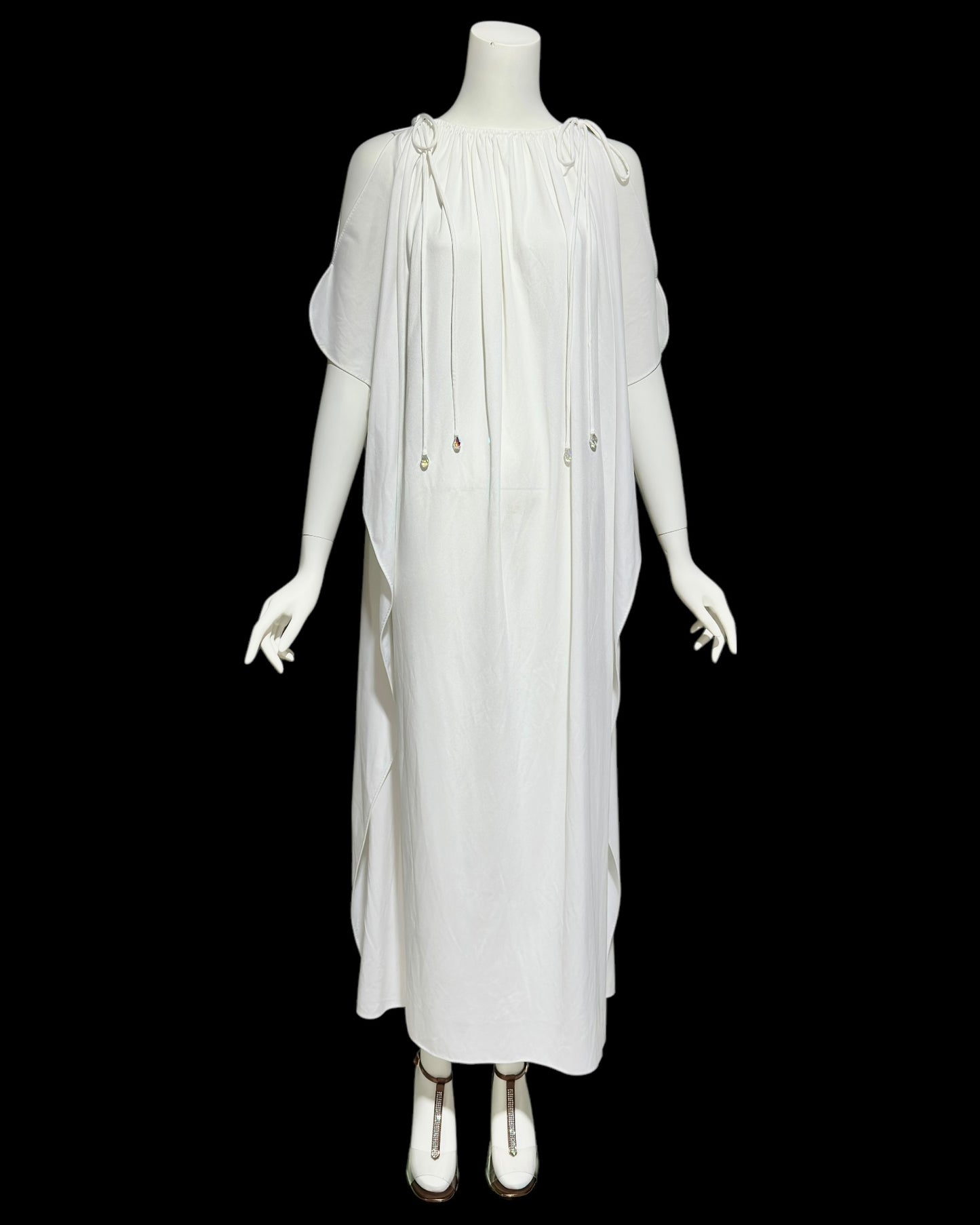 LUCIE ANN BEVERLY Hills, vintage 1960s wedding caftan, white grecian goddess kaftan evening dress