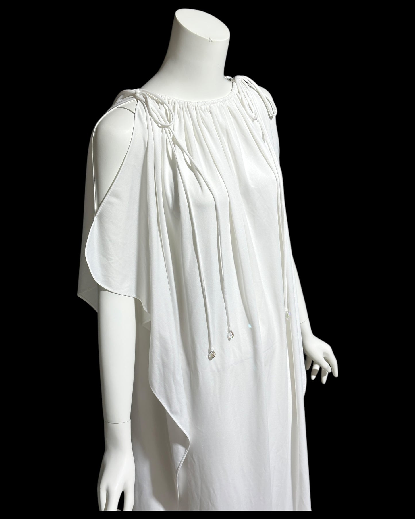 LUCIE ANN BEVERLY Hills, vintage 1960s wedding caftan, white grecian goddess kaftan evening dress