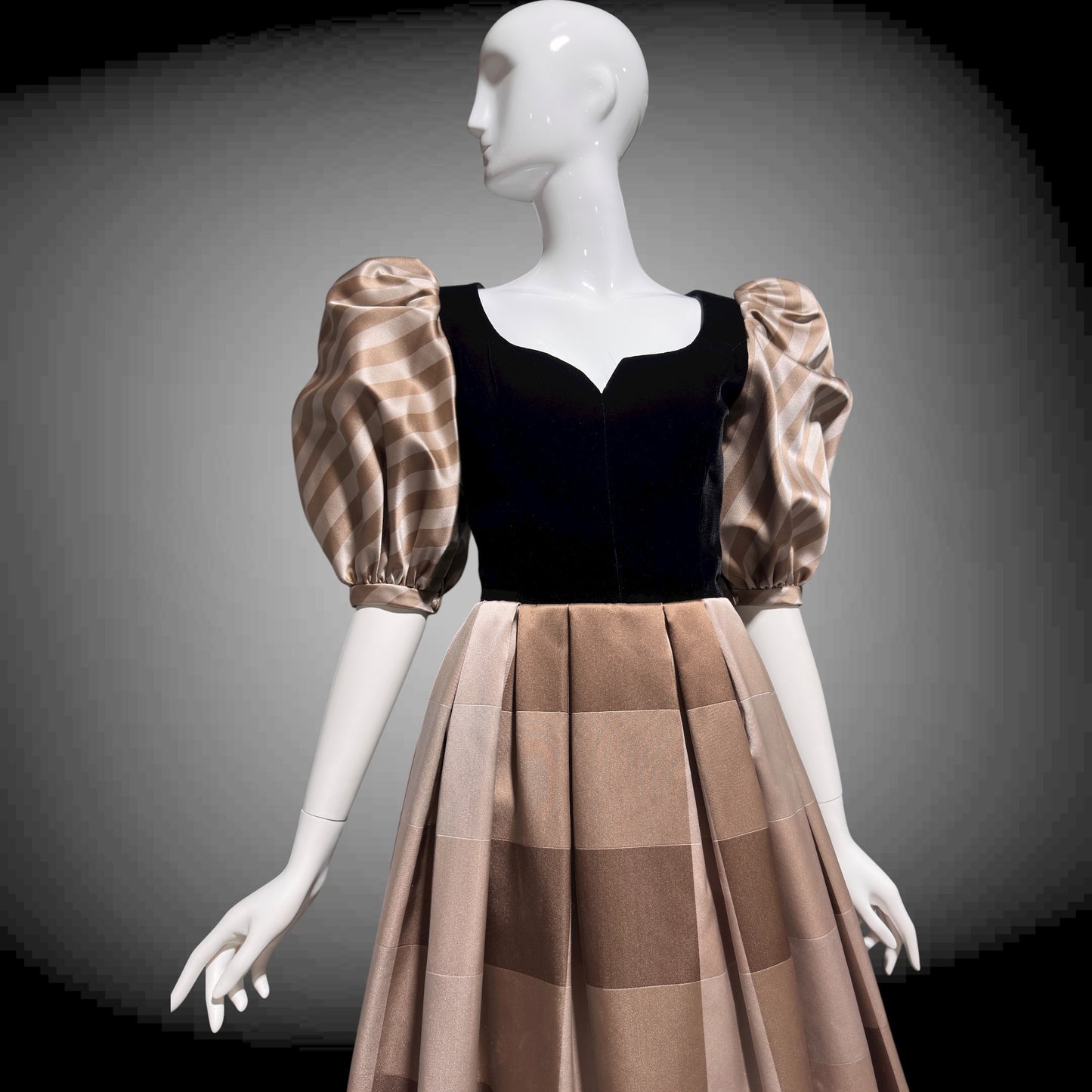 ANDRE LAUG vintage evening ball gown, 1970s Silk formal dress