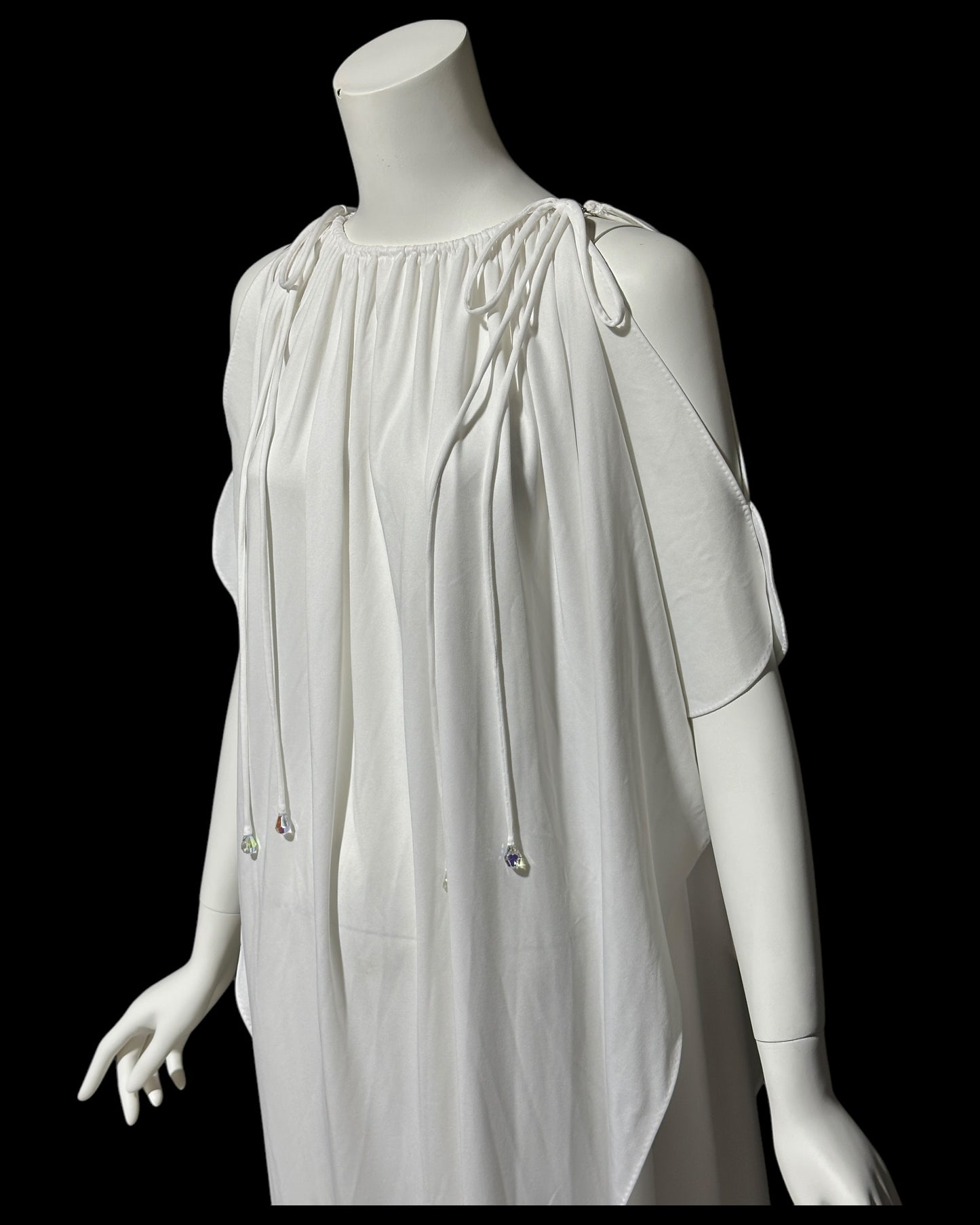 LUCIE ANN BEVERLY Hills, vintage 1960s wedding caftan, white grecian goddess kaftan evening dress