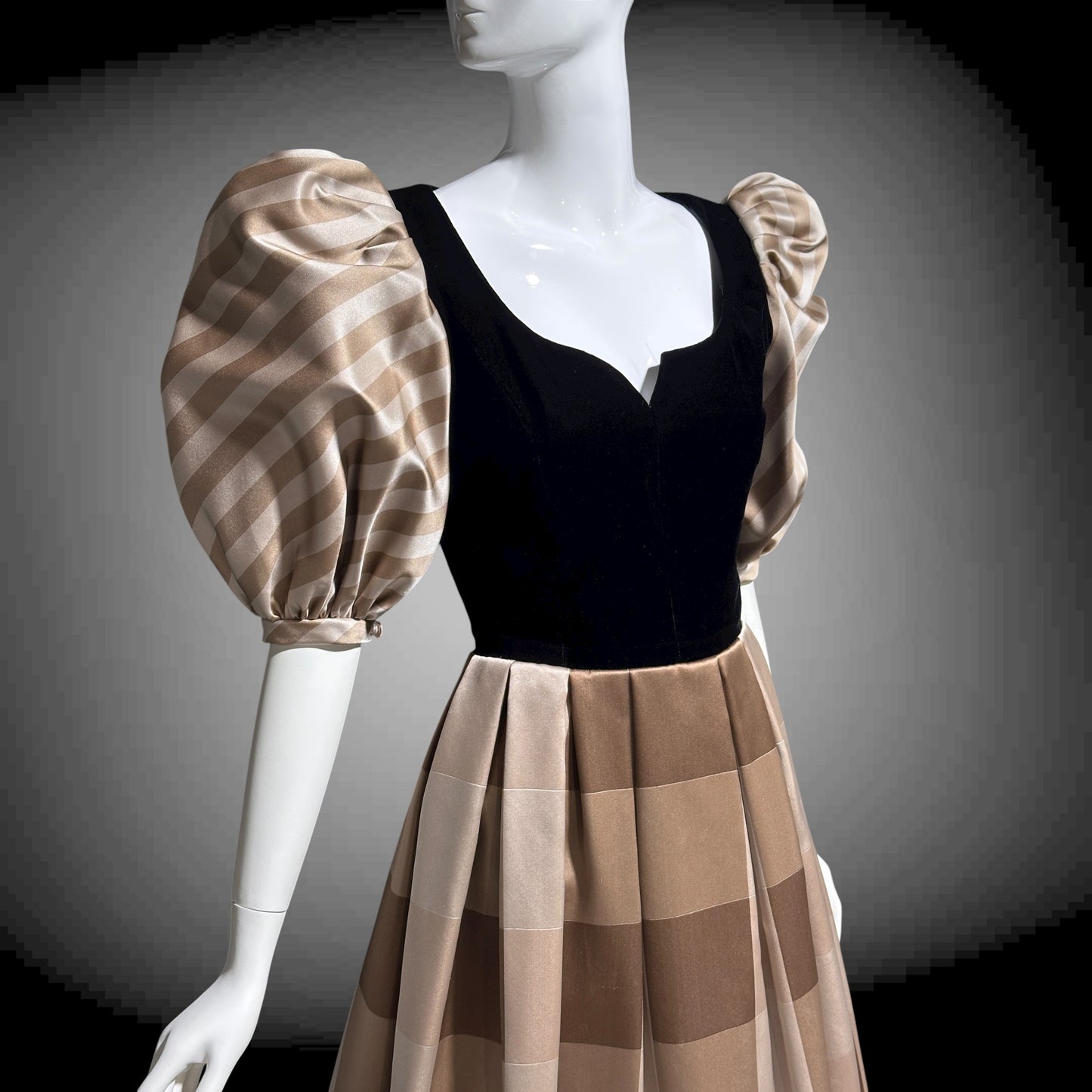 ANDRE LAUG vintage evening ball gown, 1970s Silk formal dress