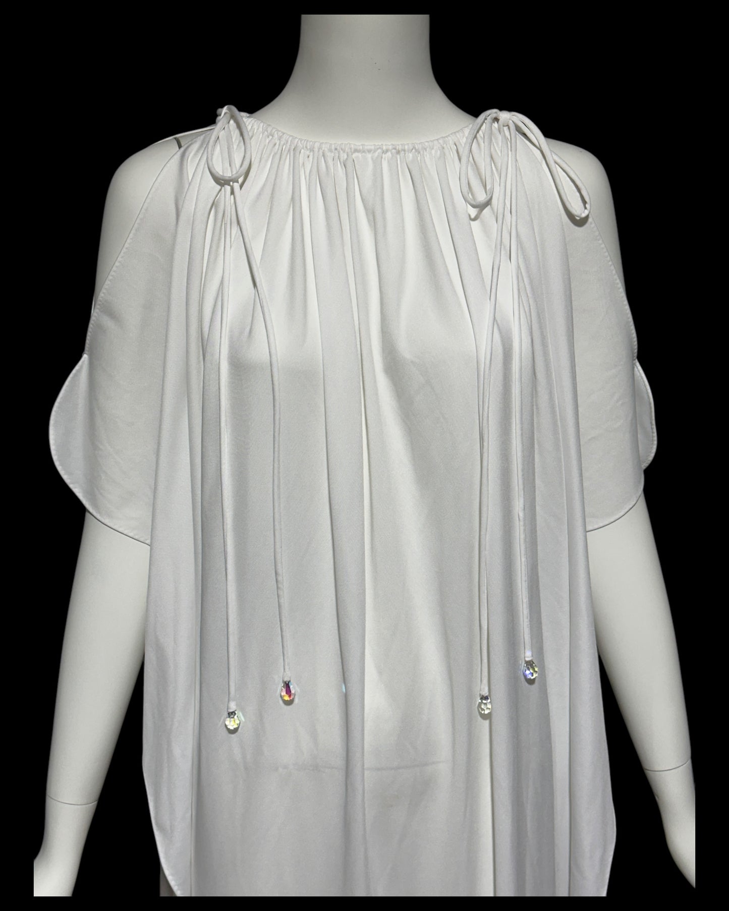 LUCIE ANN BEVERLY Hills, vintage 1960s wedding caftan, white grecian goddess kaftan evening dress