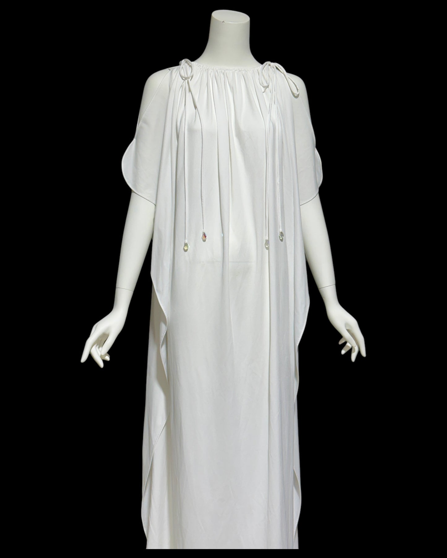 LUCIE ANN BEVERLY Hills, vintage 1960s wedding caftan, white grecian goddess kaftan evening dress