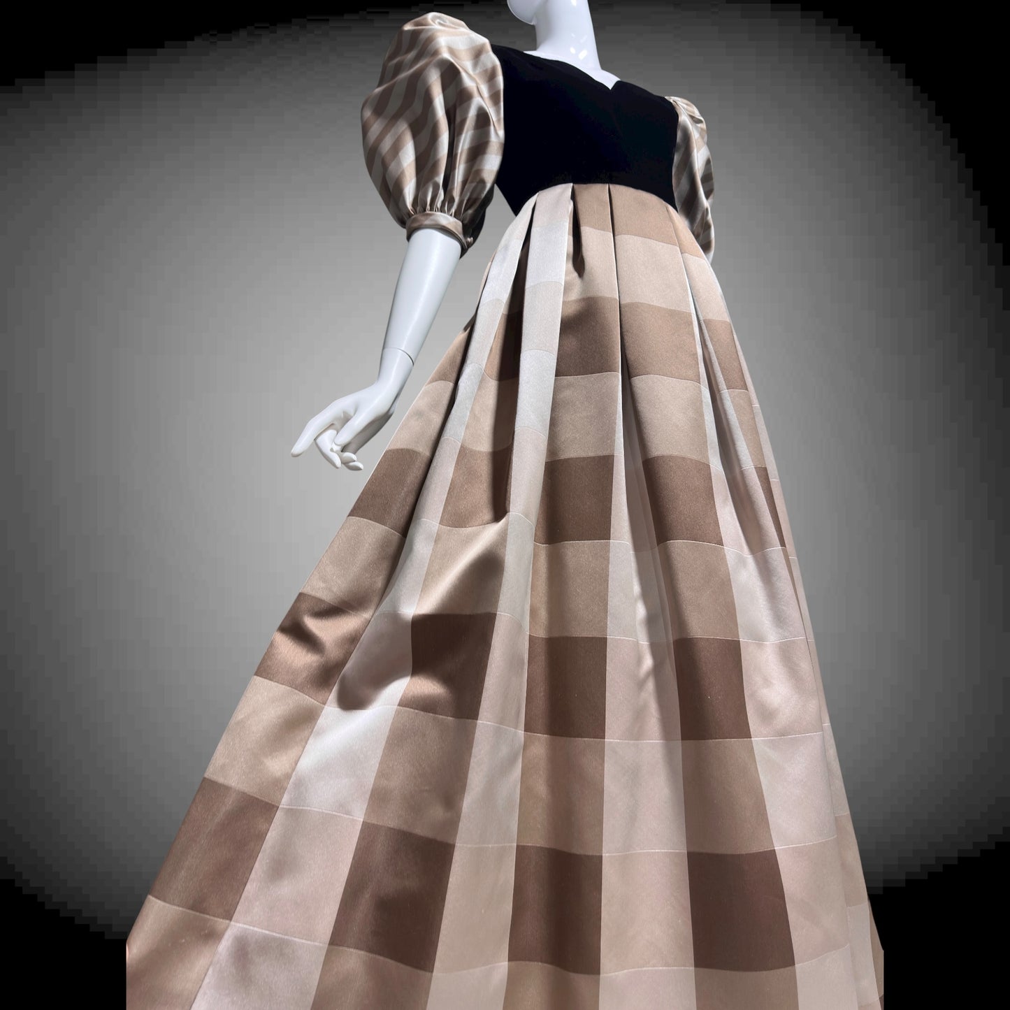 ANDRE LAUG vintage evening ball gown, 1970s Silk formal dress