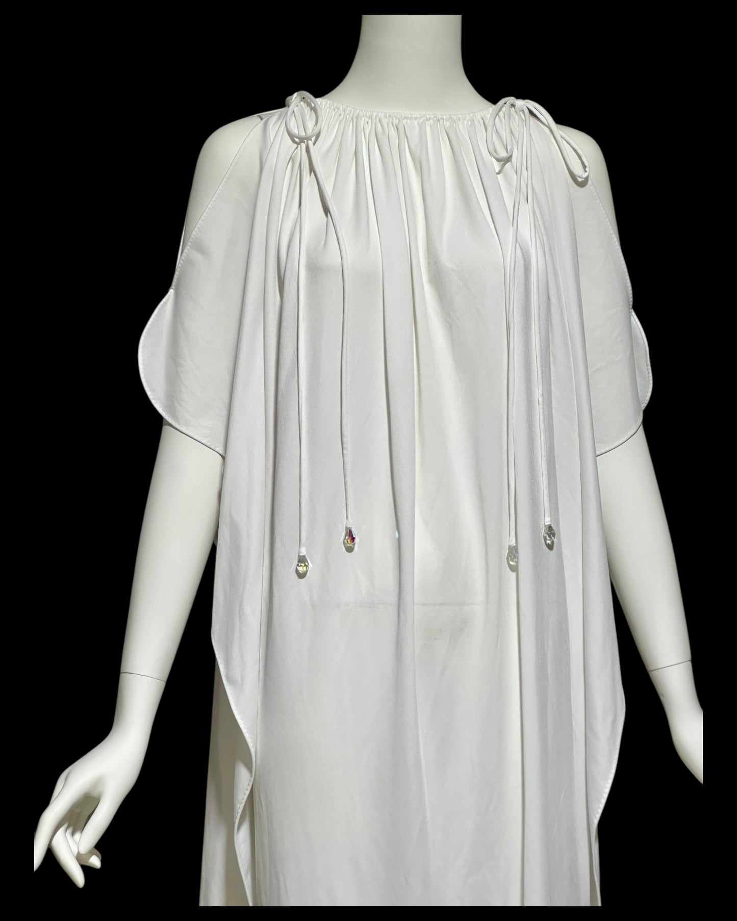 LUCIE ANN BEVERLY Hills, vintage 1960s wedding caftan, white grecian goddess kaftan evening dress