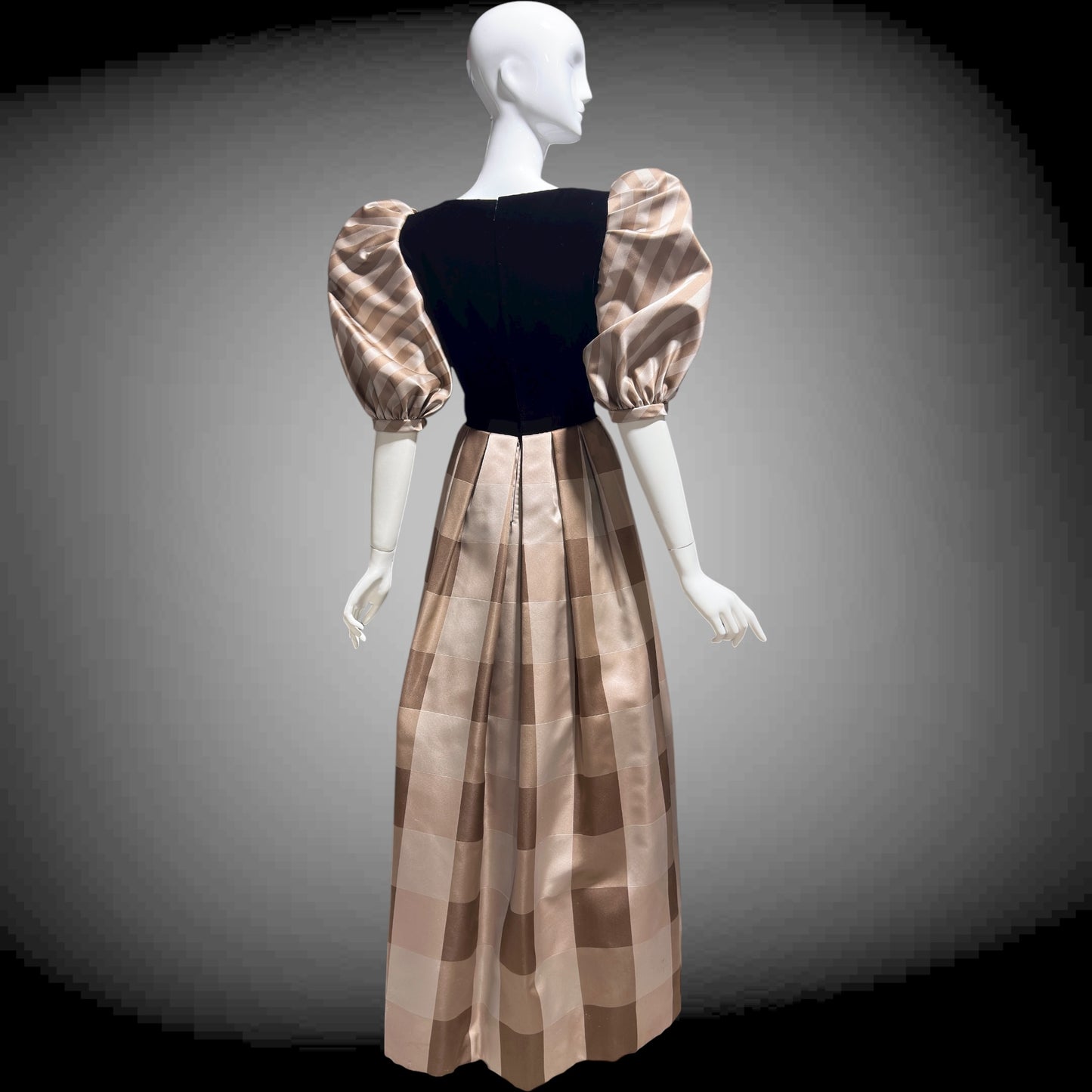 ANDRE LAUG vintage evening ball gown, 1970s Silk formal dress