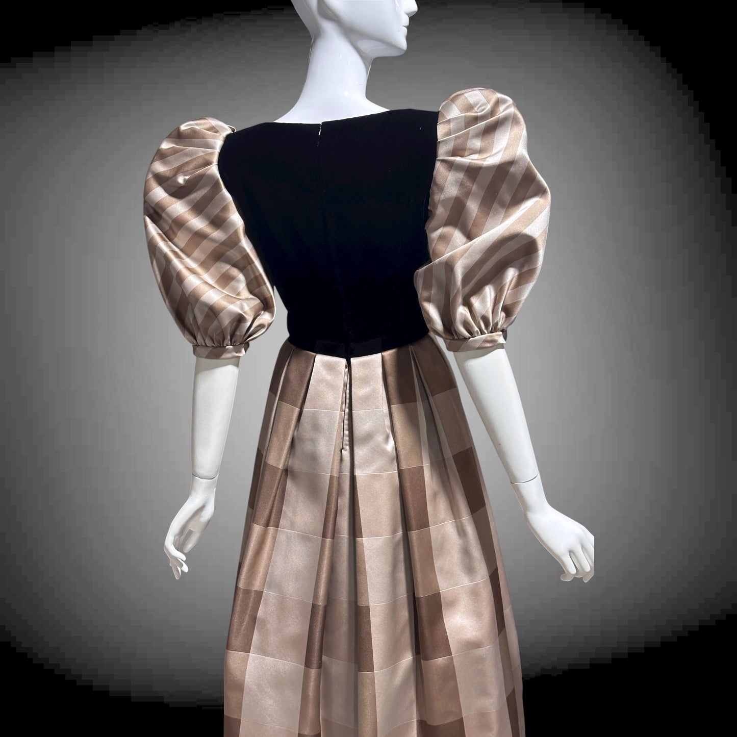 ANDRE LAUG vintage evening ball gown, 1970s Silk formal dress