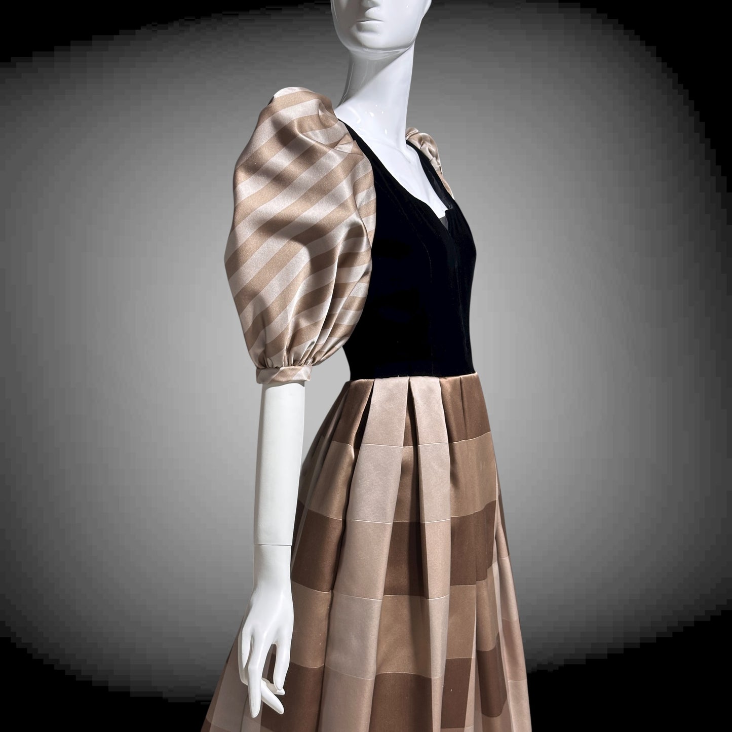 ANDRE LAUG vintage evening ball gown, 1970s Silk formal dress