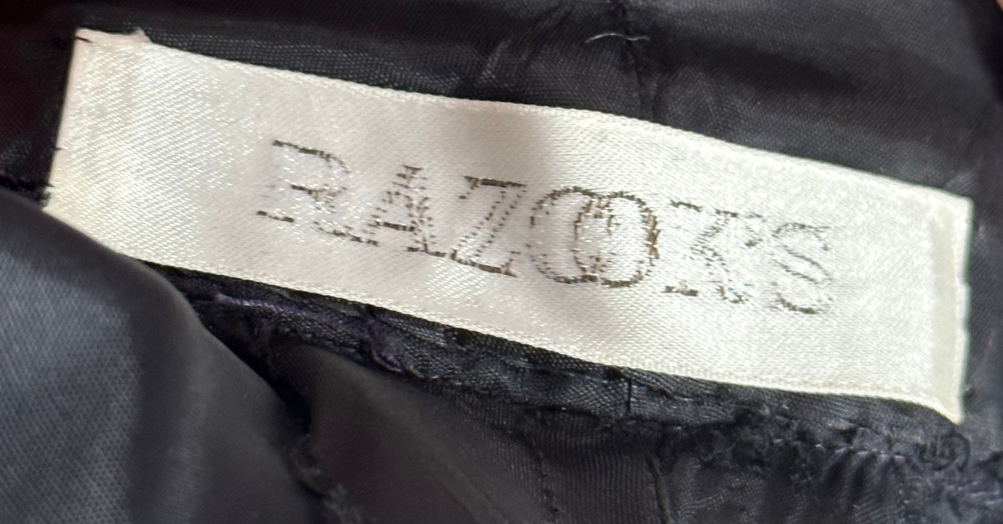 RAZOOK'S vintage 1970s evening dress, poly chiffon floral maxi dress