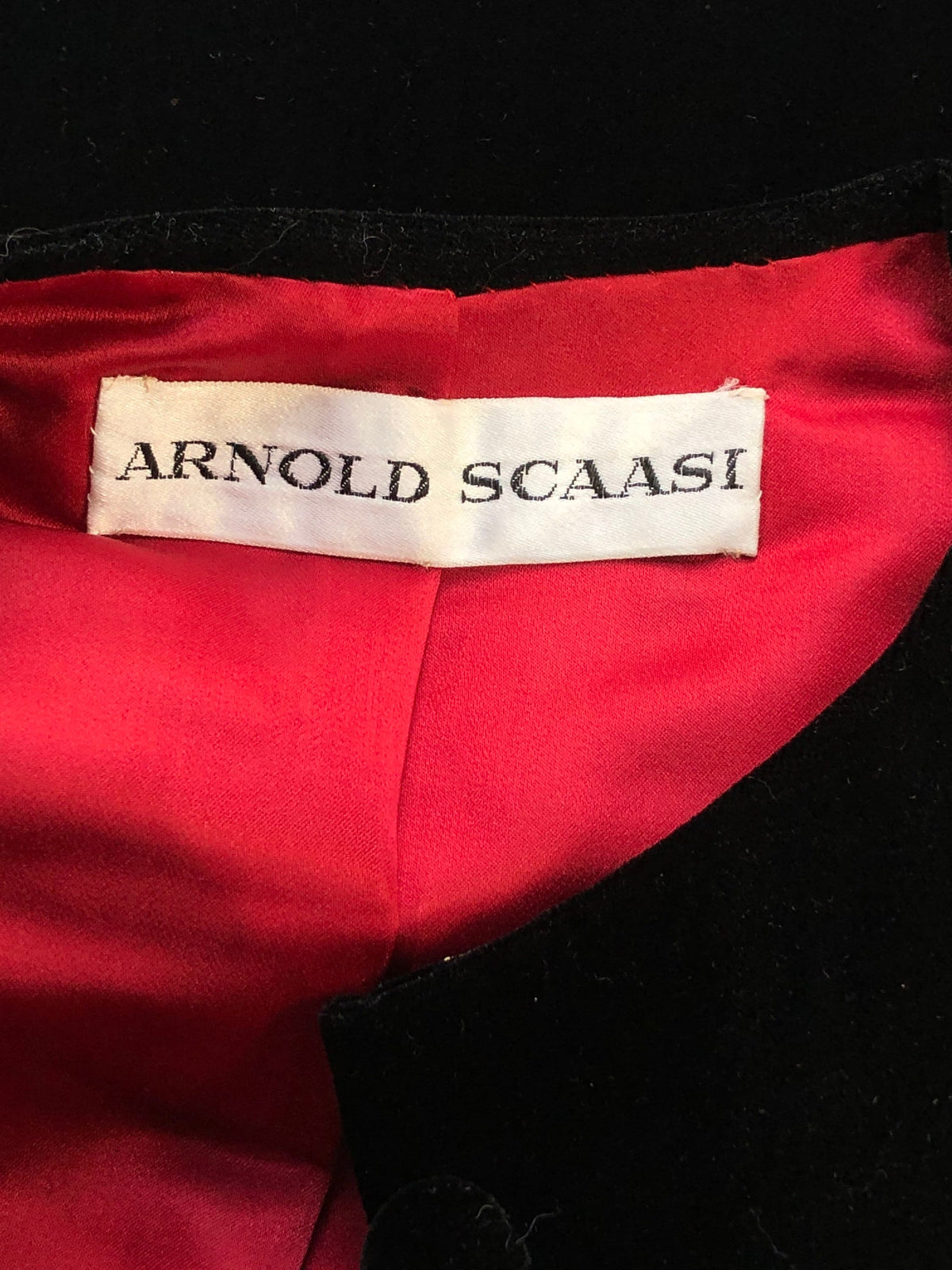 vintage ARNOLD SCAASI COUTURE evening jacket, 1970s black velvet princess cut elegant cocktail blazer
