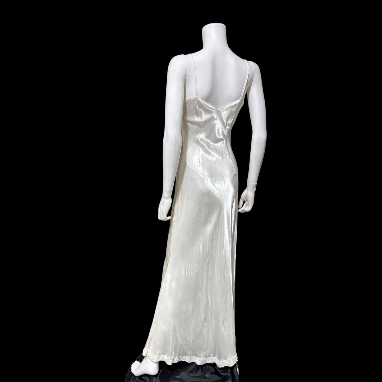 1930s vintage slip, shiny liquid satin bias cut sheath gown for under dress
