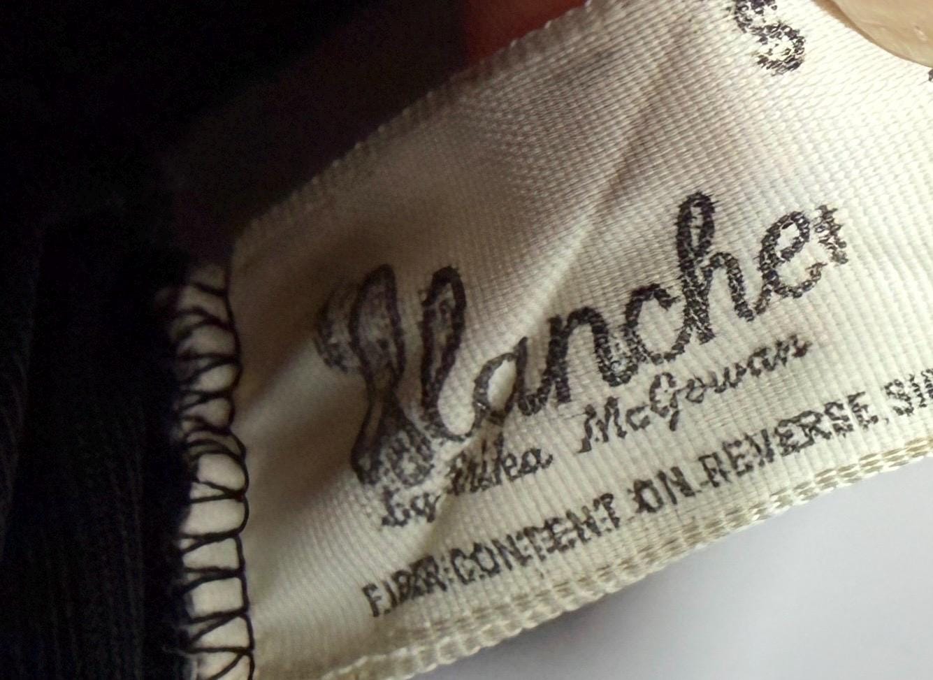 BLANCHE vintage nightgown slip dress, by ERIKA MCGOWAN 1960s Black Grecian goddess lingerie dress