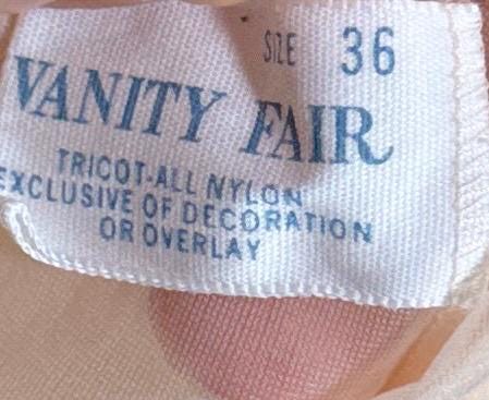 VANITY FAIR vintage Nightgown Robe Peignoir Set, 1960s Sheer peach lace pleats rosettes
