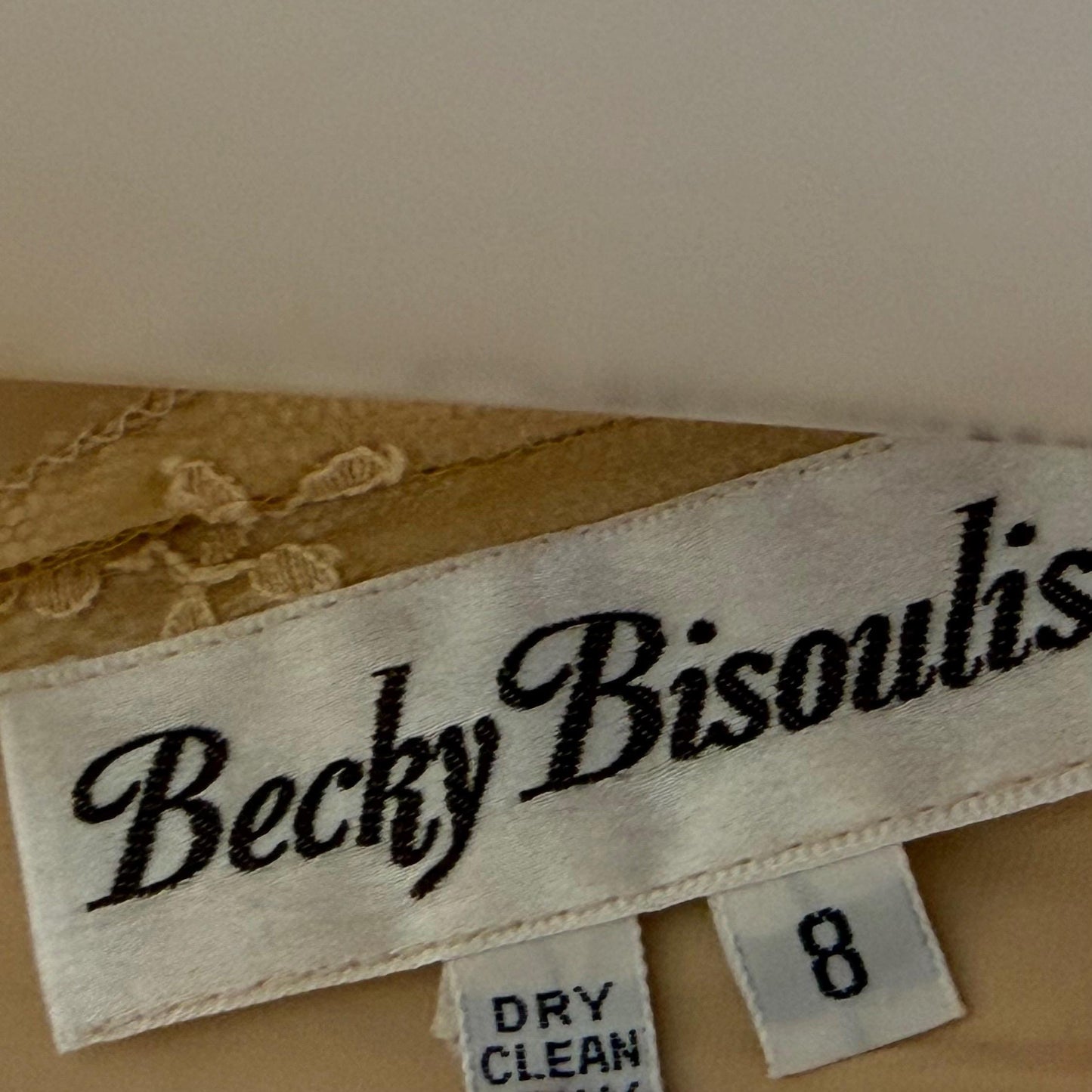 BECKY BISOULIS Vintage 1980s wedding dress, antique lace tea length dress