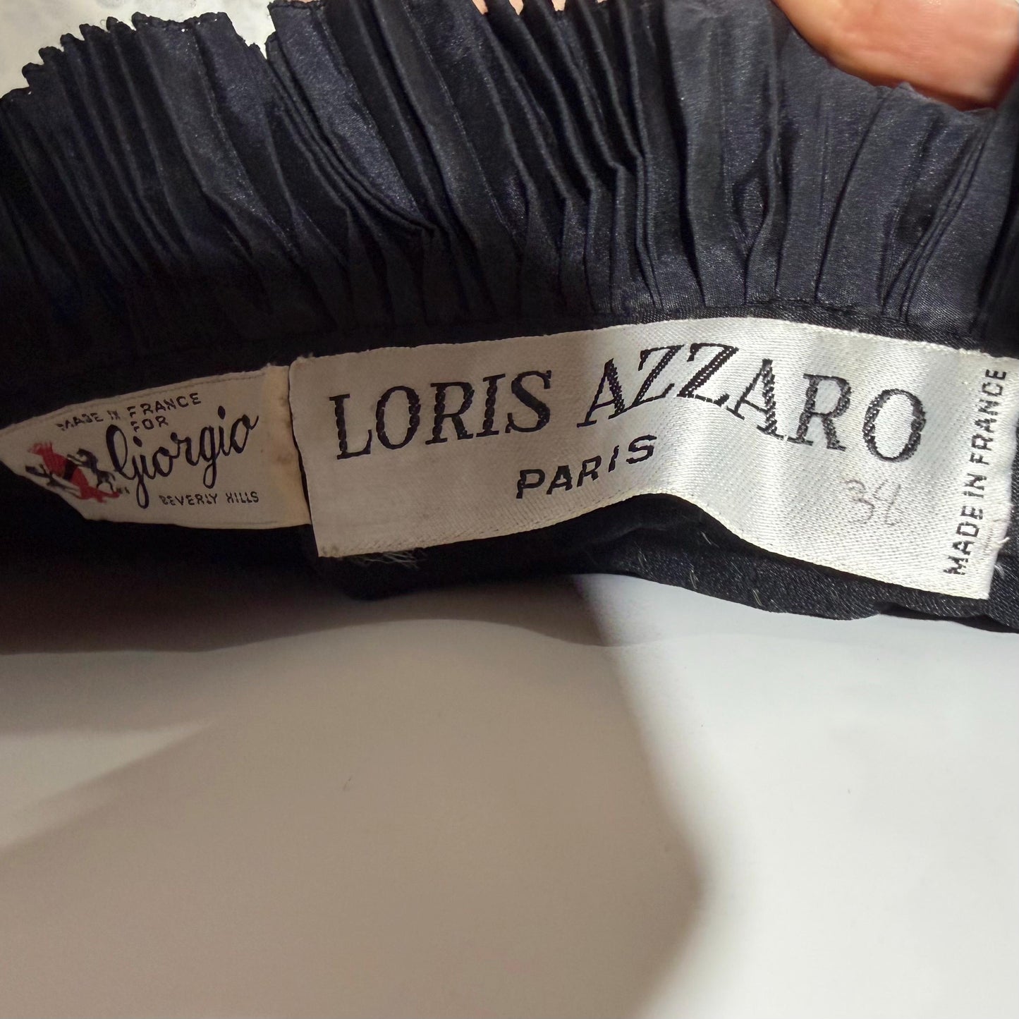 LORIS AZZARO Vintage evening dress gown, Giorgio Beverly Hills, Bodycon Black Sequin sheath, Malelificent