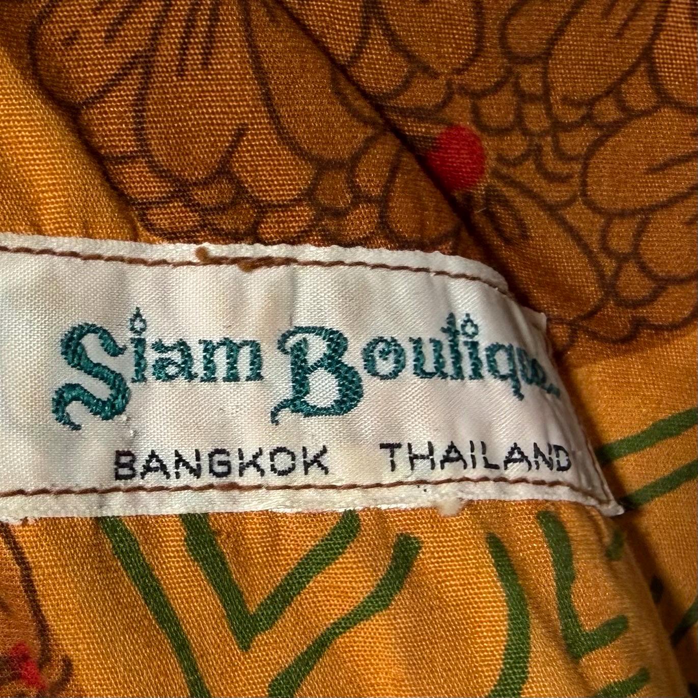 SIAM BOUTIQUE vintage 1960s evening maxi dress, cotton cocktail party dress, medium