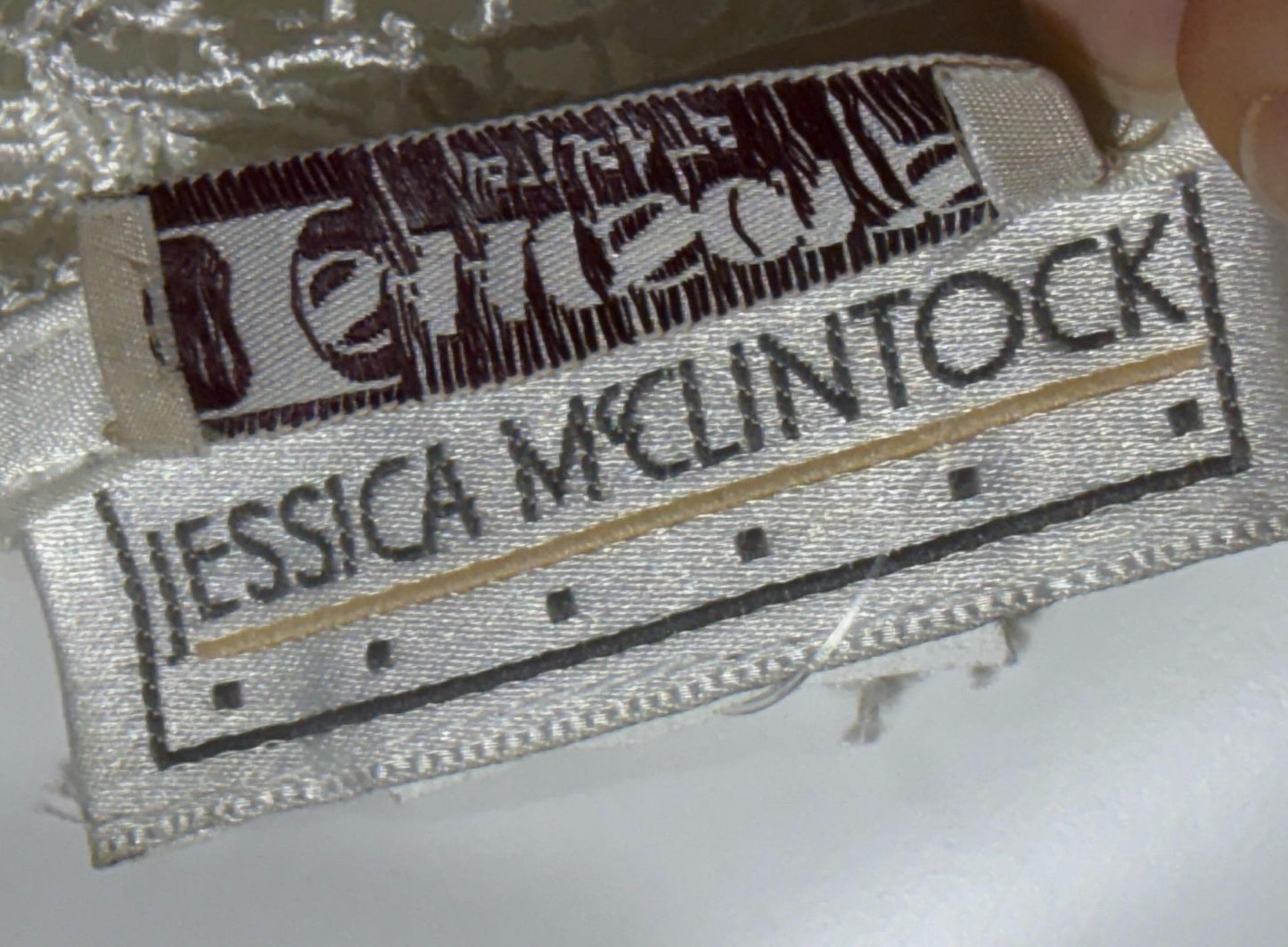 JESSICA MCCLINTOCK Vintage 1970s dress, Sheer White Net Blouson Peplum wedding dress Dress