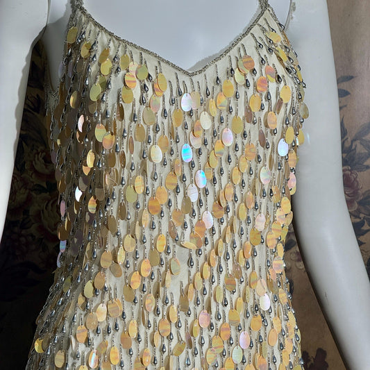 vintage 1980s BLACK TIE Oleg Cassini Cocktail Dress, Neiman Marcus beaded party evening dress