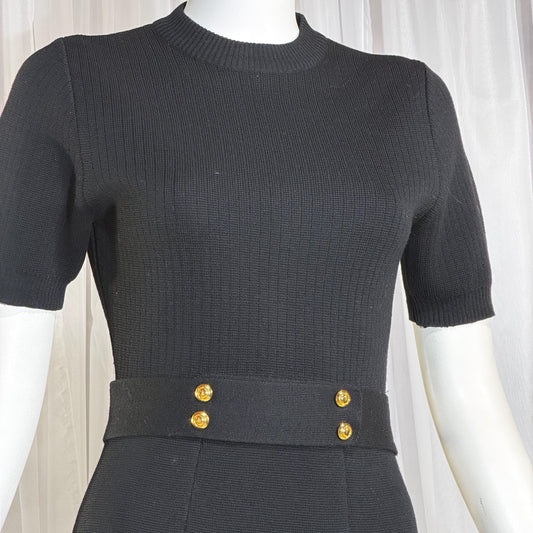 Vintage 1960s mod knit dress, ORBACH'S Black Sweater knit dress
