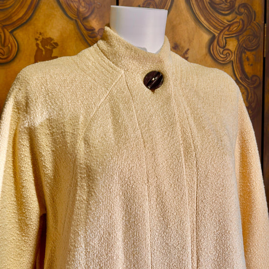 MARKI New York, vintage 1950s swing coat, Custom made toast colored wool dress evening coat