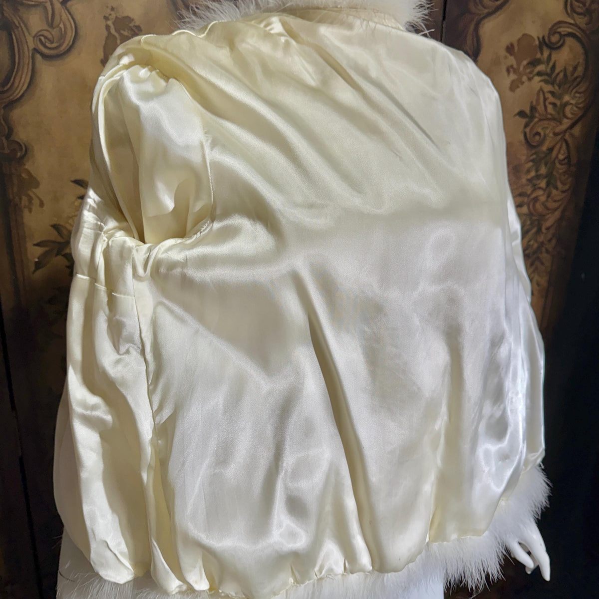Vintage Marabou feather jacket, 1980s Snowy white evening coat