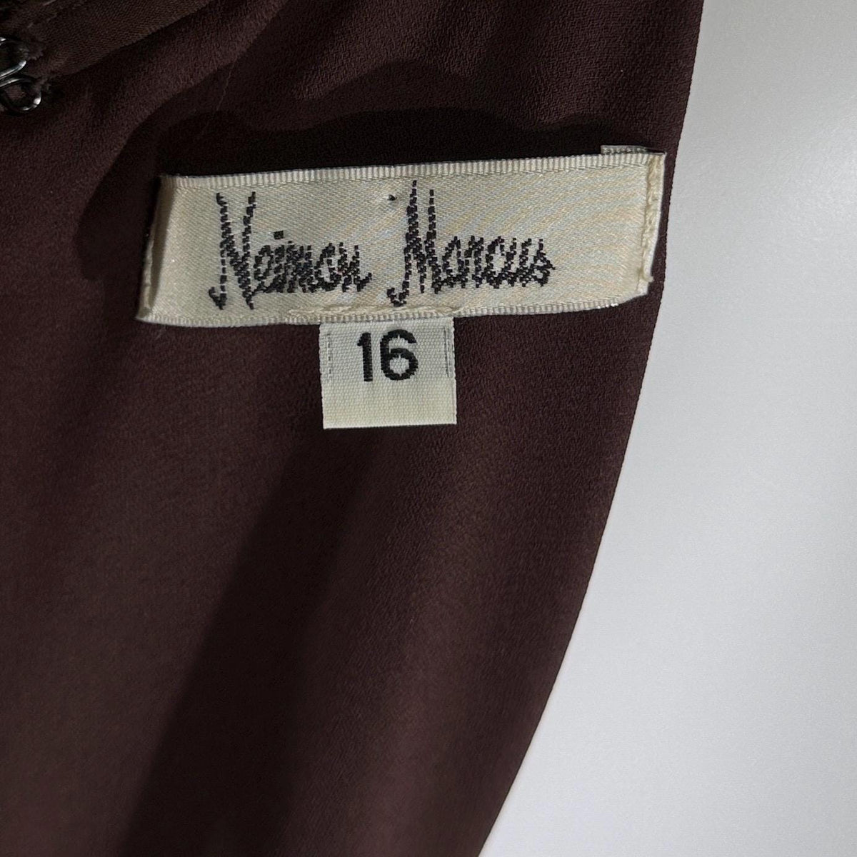 vintage 1980s NEIMAN MARCUS evening dress gown, Brown Floral Devore Burnout Shift Gown Large