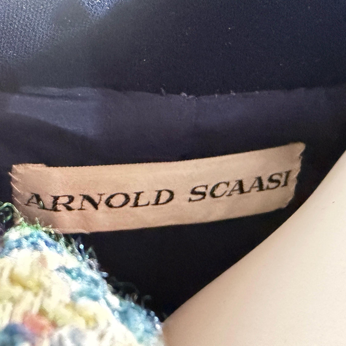 Vintage ARNOLD SCAASI COUTURE Dress Jacket , 1970s double breasted plaid tweed wool blazer