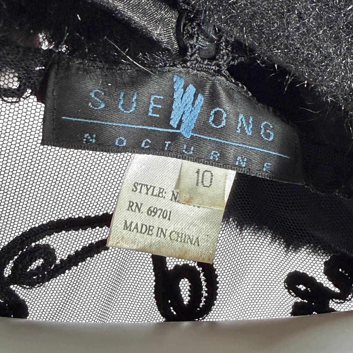 vintage SUE WONG evening coat duster, Y2K NOCTURNE Sheer Black Beaded Mesh & crochet maxi coat