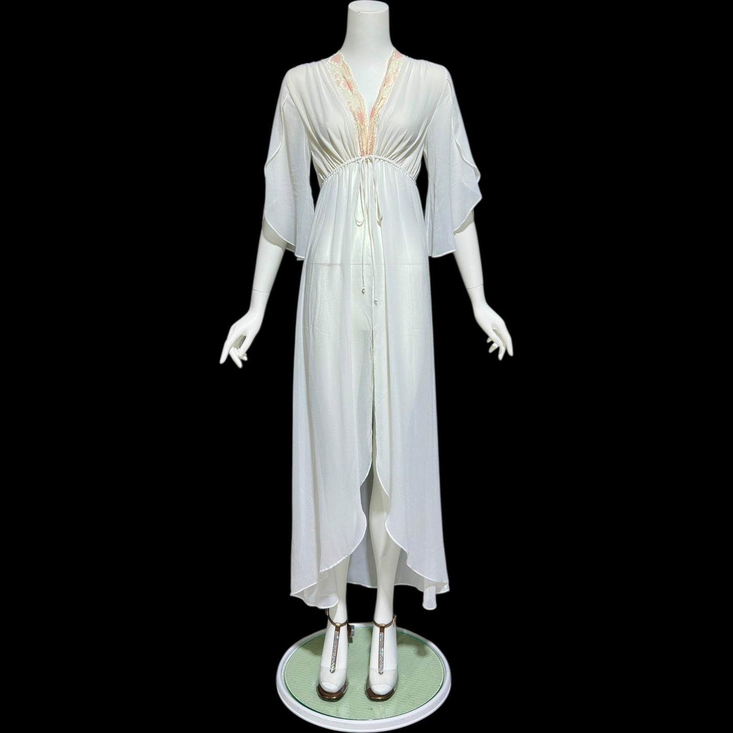 JONQUIL Diane Samandi dressing gown, vintage 1990s amazingly sheer feather weight bridal Robe