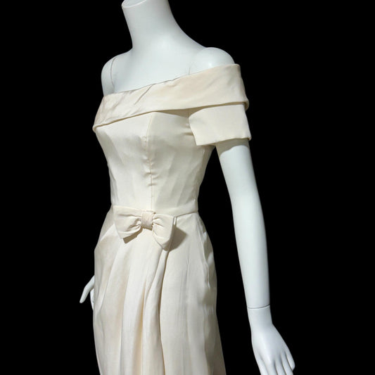 TOMASZ STARZEWSKI Saks Fifth Ave, vintage 1990s wedding dress, silk one shoulder bridal gown, London Designer gown