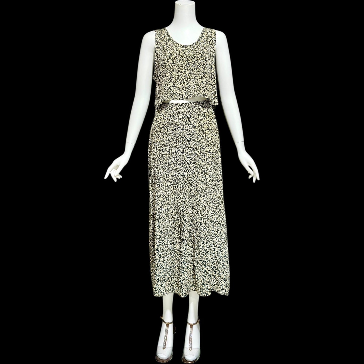 SONIA RYKIEL vintage 1990s 3 piece set, skirt cropped tank top and jacket set