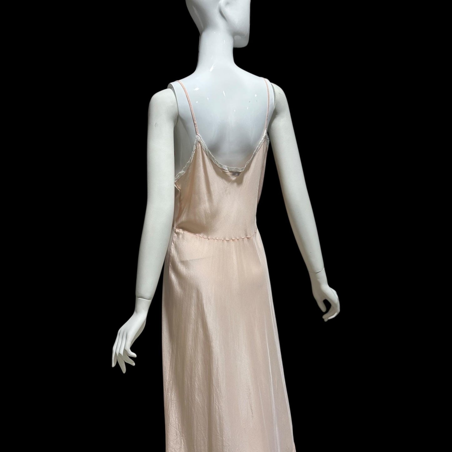 MONDAINE vintage 1930s Nightgown Slip Dress: pink silk night dress lingerie