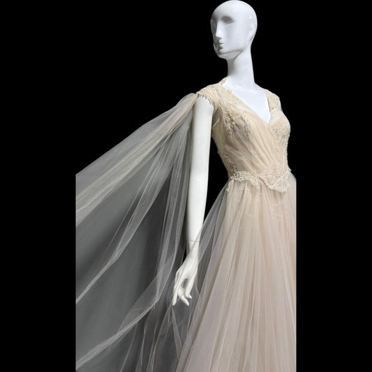 DAVID FIELDEN vintage wedding dress, Sposa Y2K cupcake tulle 3 pcs bridal ball gown