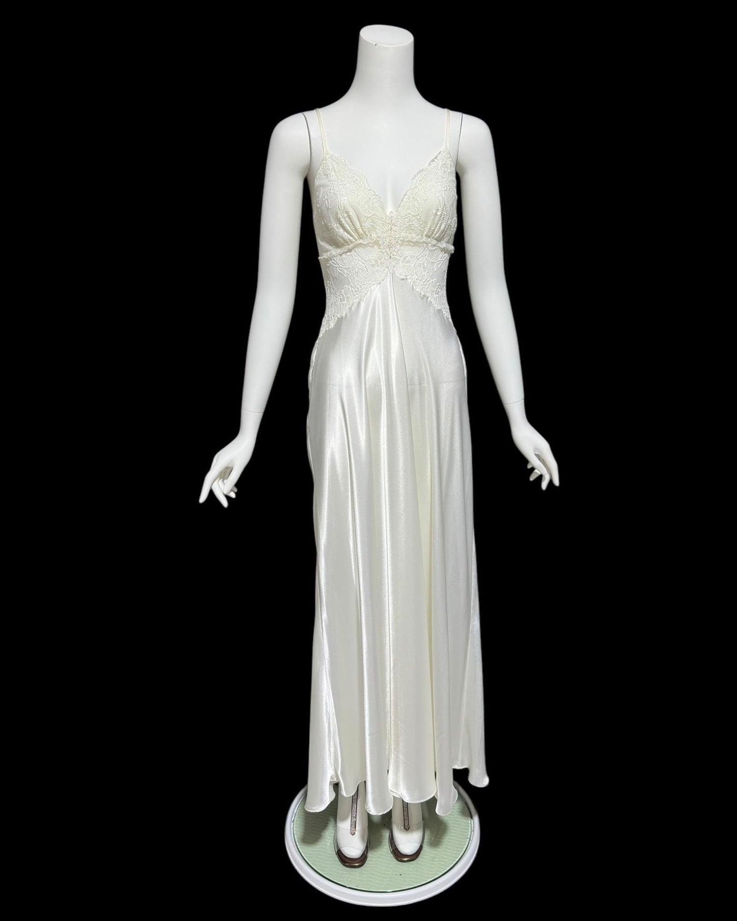 JONQUIL Diane Samandi, vintage 1980s nightgown robe set, White bridal peignoir dressing gown and slip dress