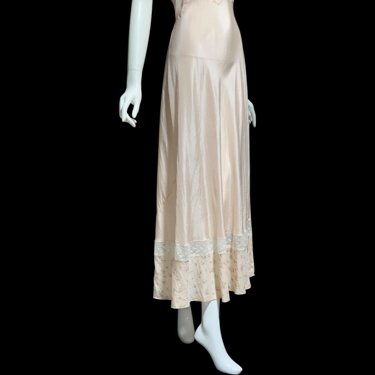 MONDAINE vintage 1930s Nightgown Slip Dress: pink silk night dress lingerie