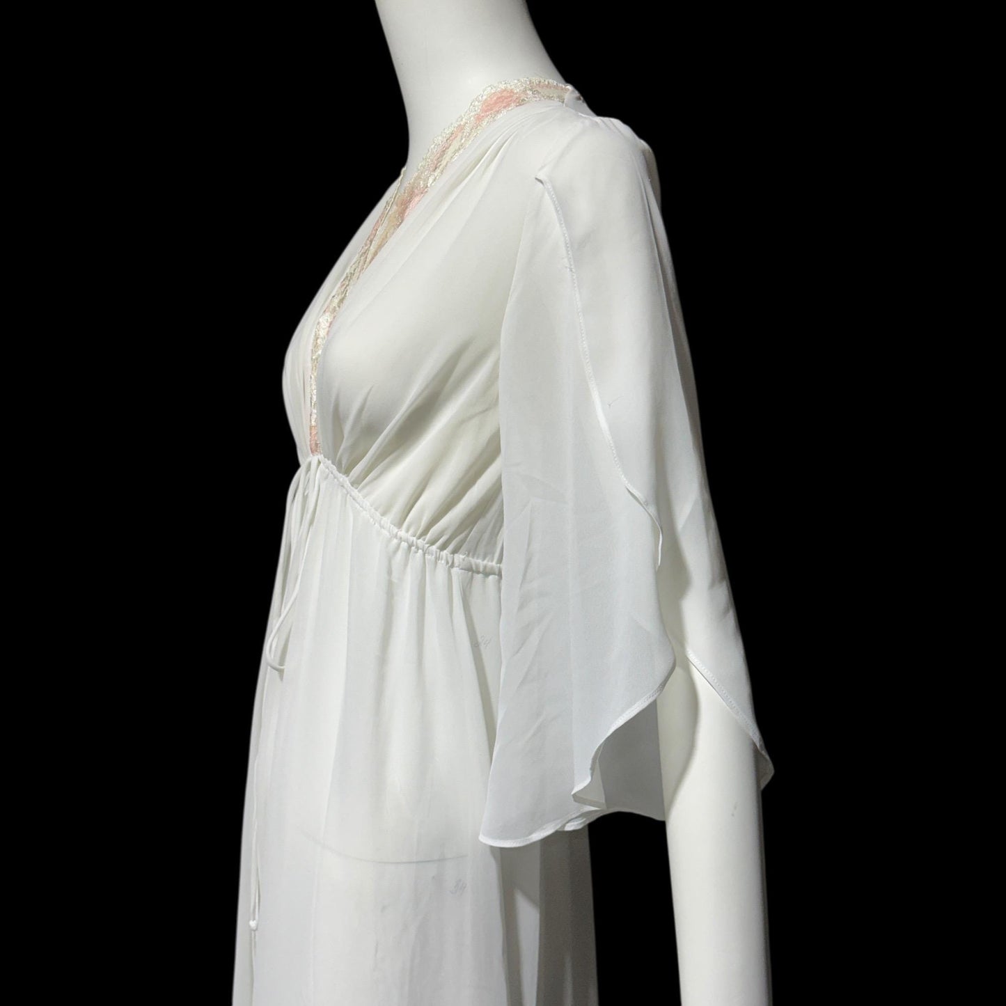 JONQUIL Diane Samandi dressing gown, vintage 1990s amazingly sheer feather weight bridal Robe