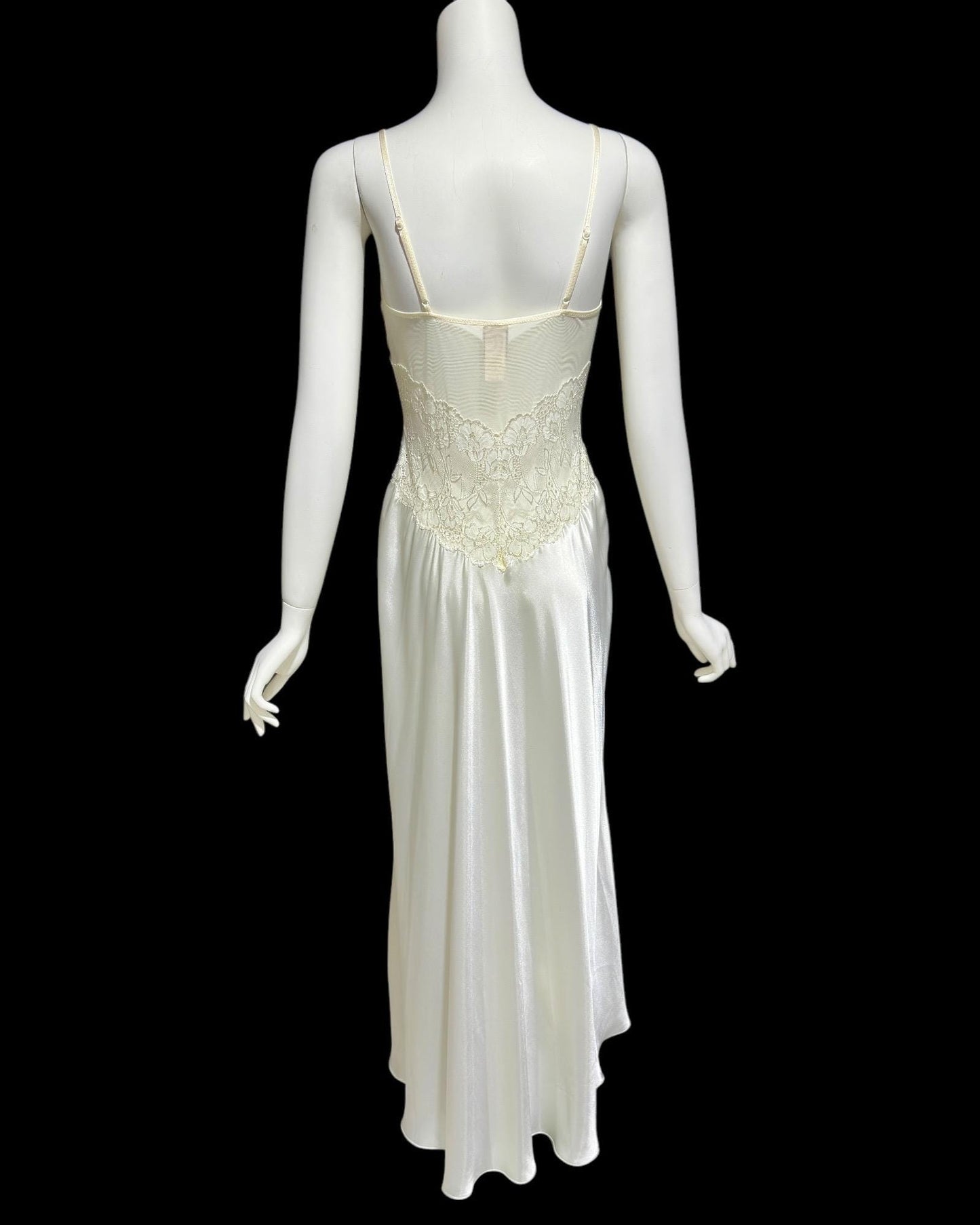 JONQUIL Diane Samandi, vintage 1980s nightgown robe set, White bridal peignoir dressing gown and slip dress