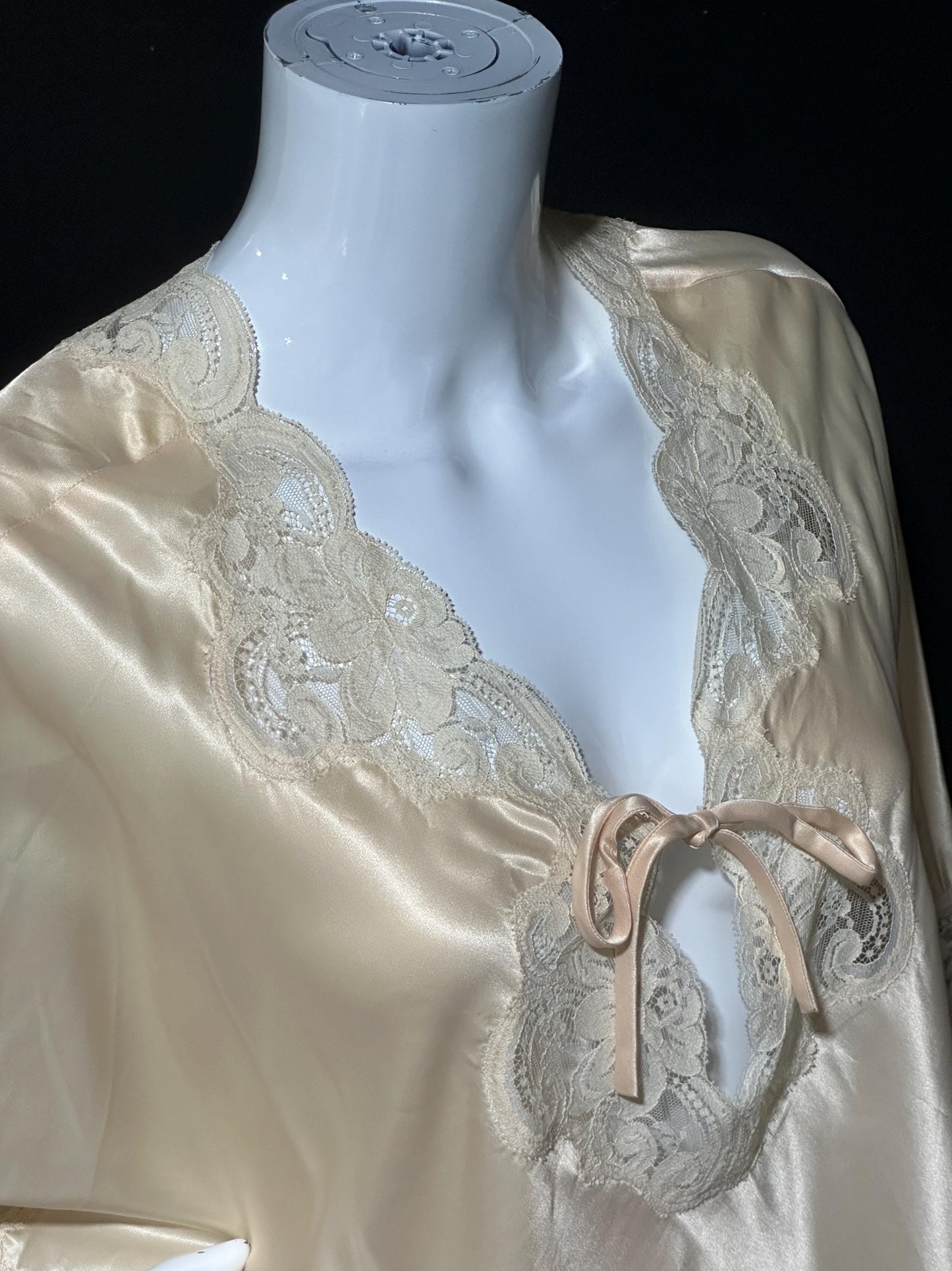 BLANCHE Ralph Montenero, vintage 1970s satin lounging cocktail party pajamas, Poncho Top and wide leg bottom PJ set