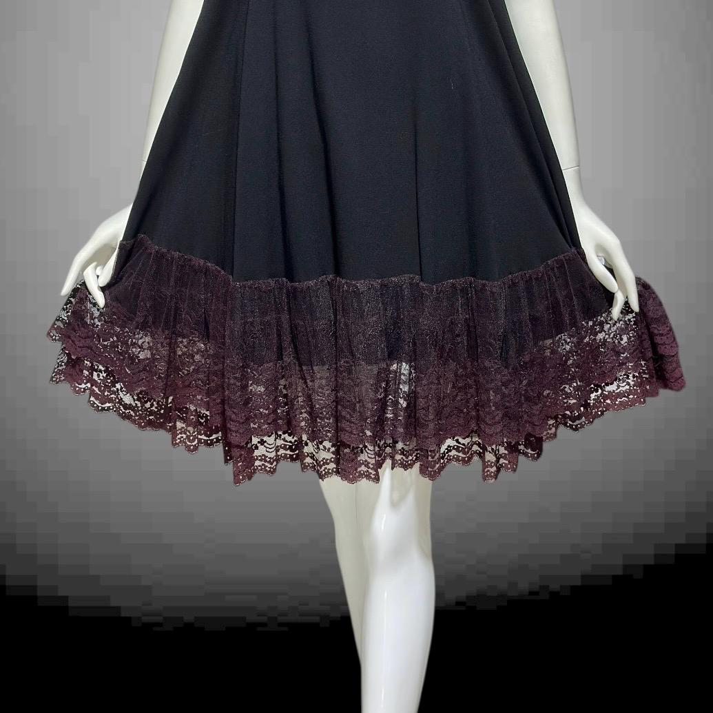 LILLI DIAMOND, vintage 1960s MOD cocktail dress, Black crepe shift trapeze tent party dress