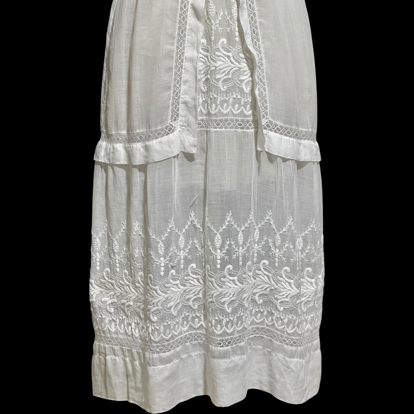 1900s Antique Victorian wedding dress, vintage white batiste cotton gown, Edwardian bride