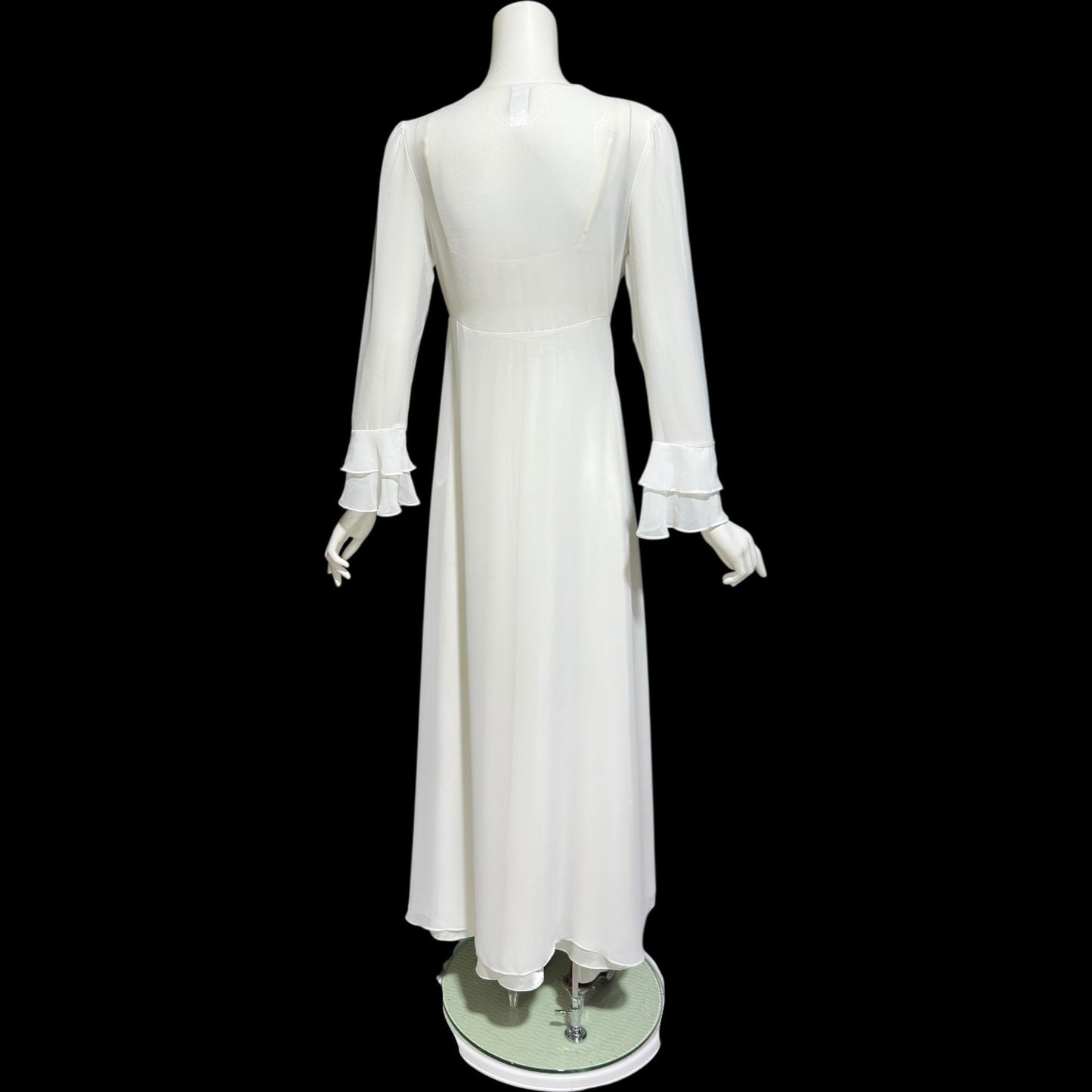 JONQUIL Diane Samandi, vintage 1980s White bridal peignoir dressing gown and slip dress