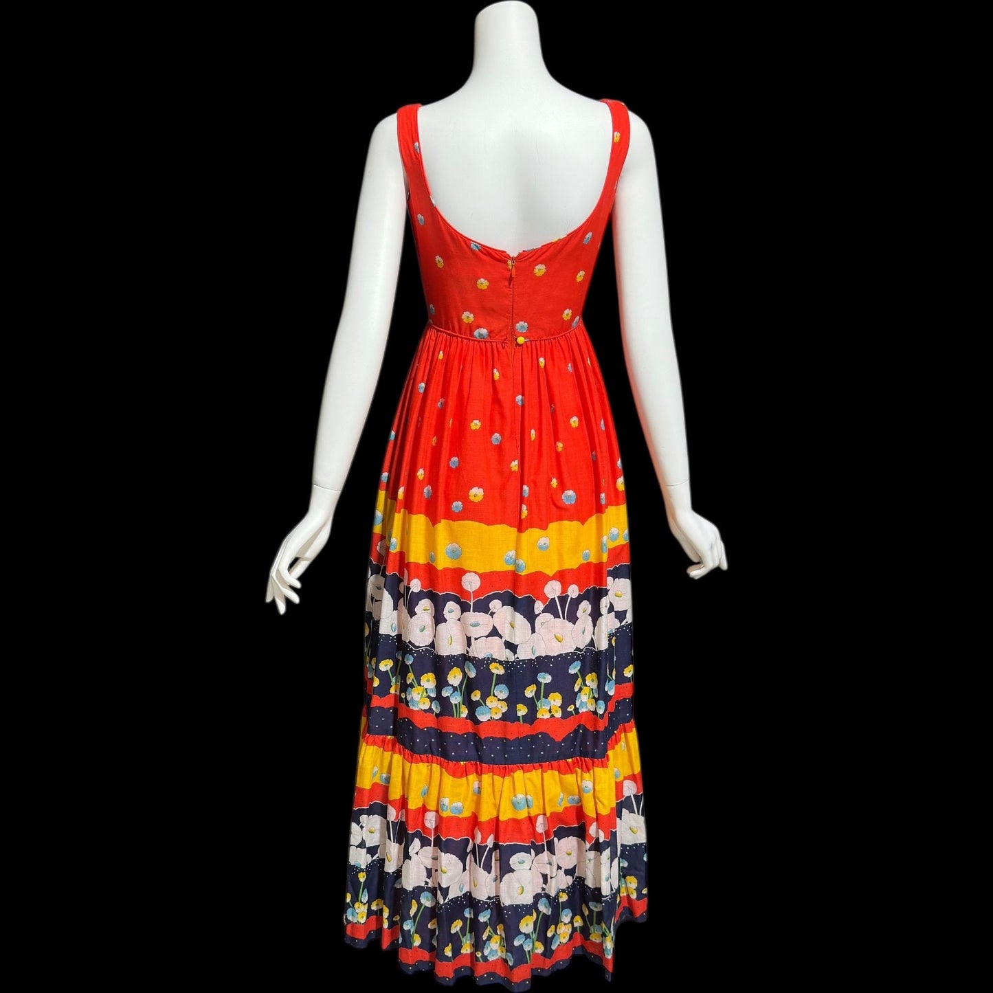 SHANNON ROGERS Jerry Silverman, vintage 1960s floral evening sundress, Border print w/ matching shawl