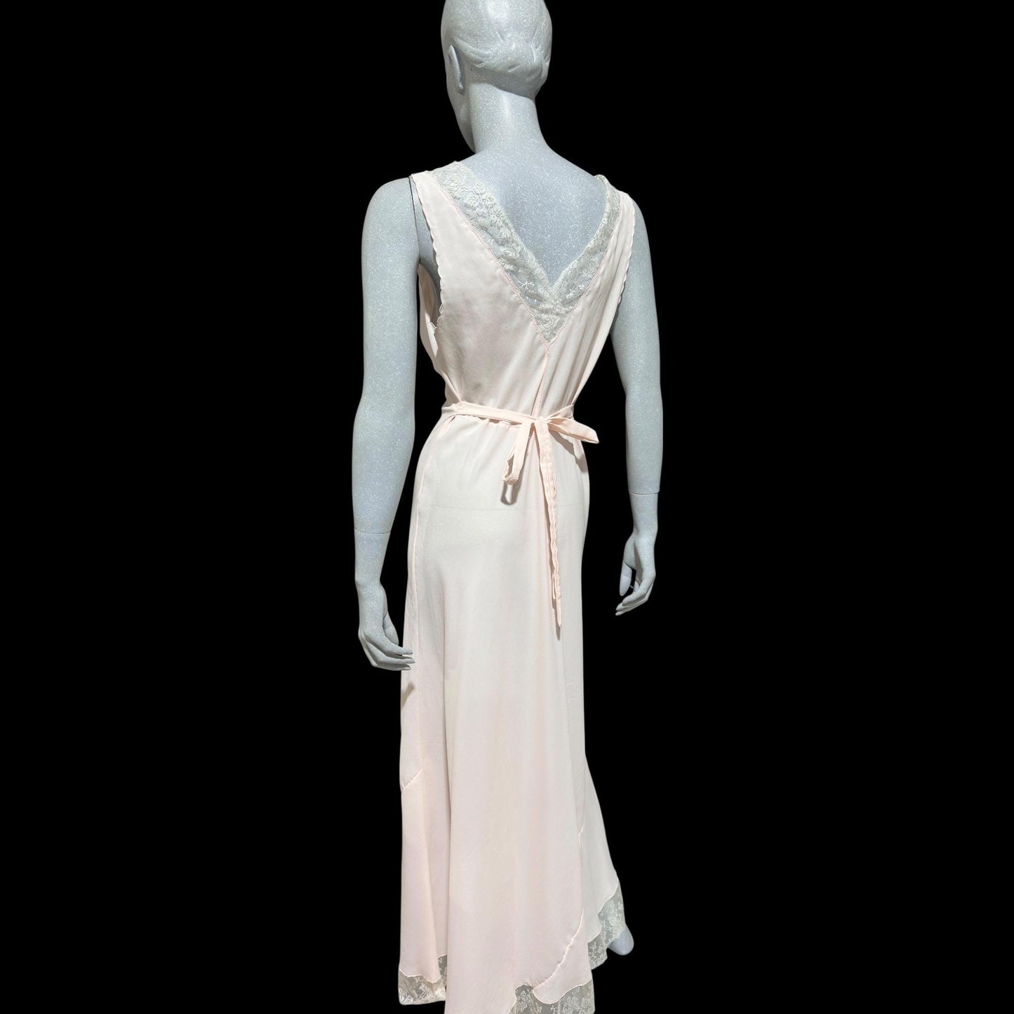 I. MAGNIN 1940s vintage Pink bias cut Nightgown: Old Hollywood Slip Dress