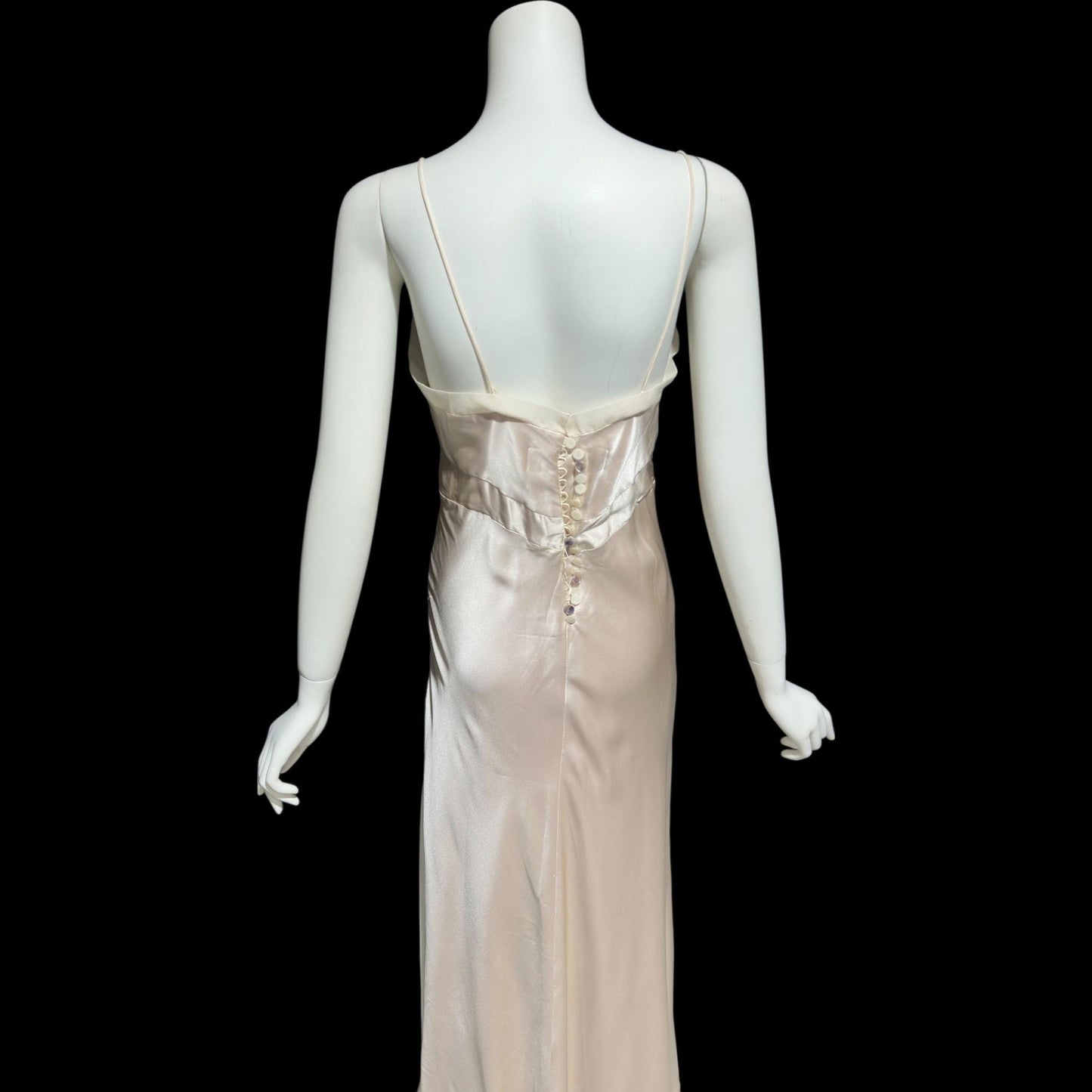 Y2K vintage bias cut evening dress, Silk 1940 style gown, Amazing blush silk sheath slip dress