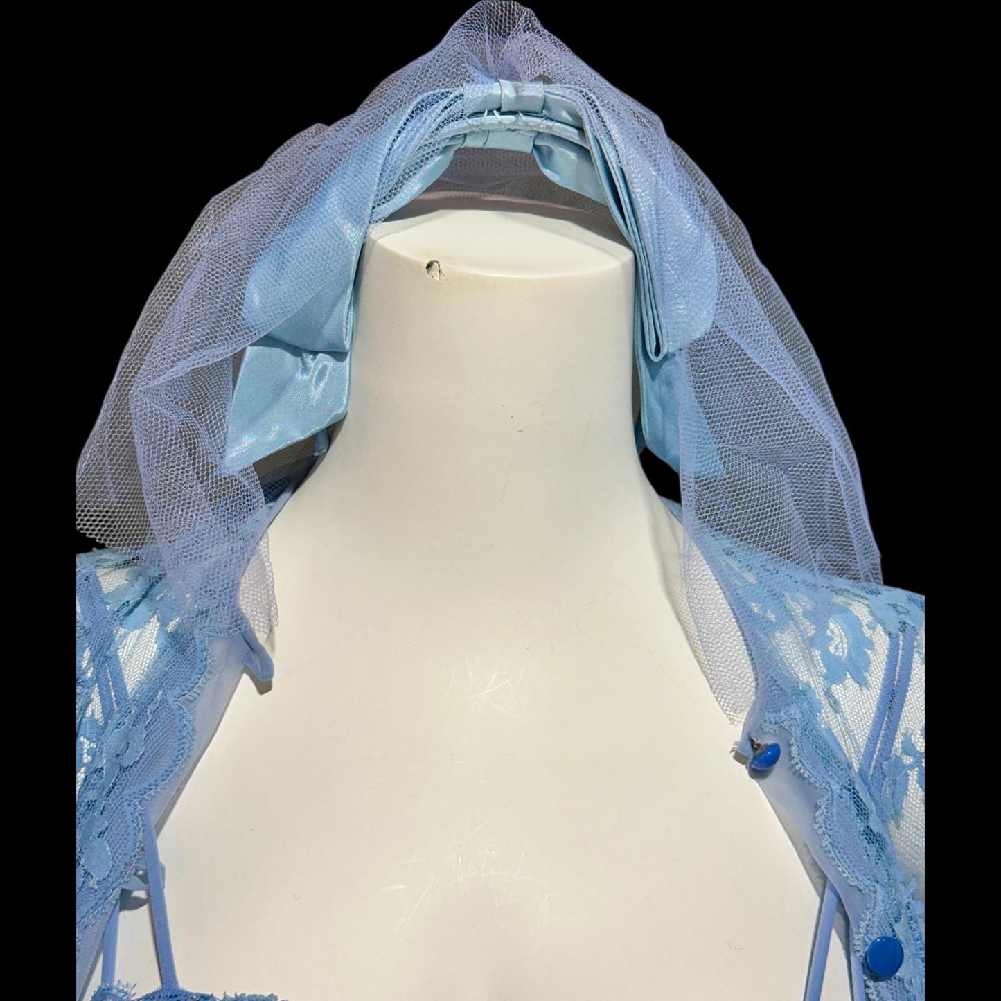 EYE-FUL by the FLAUMS, Vintage 1950s nightgown robe set, 1950s peignoir set, sheer periwinkle blue night dress and dressing gown