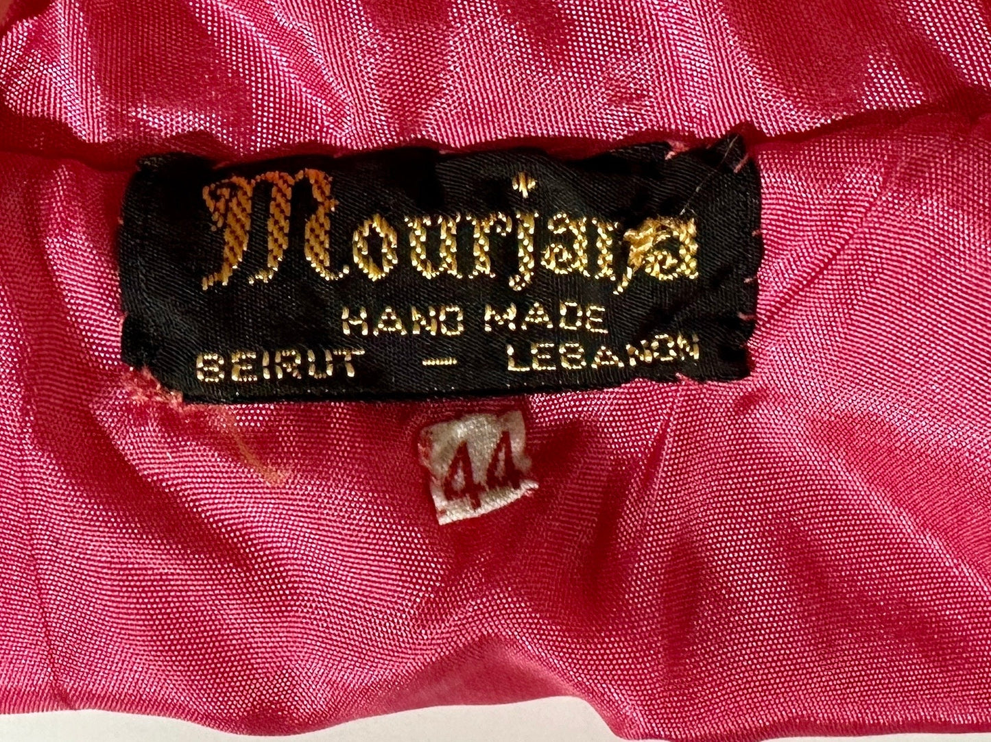 MOROCCAN KAFTAN vintage 1960s raw silk caftan evening dress, Hand Made Hot Pink and gold metallic