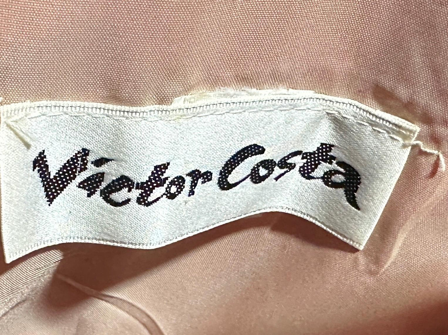 VICTOR COSTA, vintage 1970s evening dress, Hot Pink cowl back gown