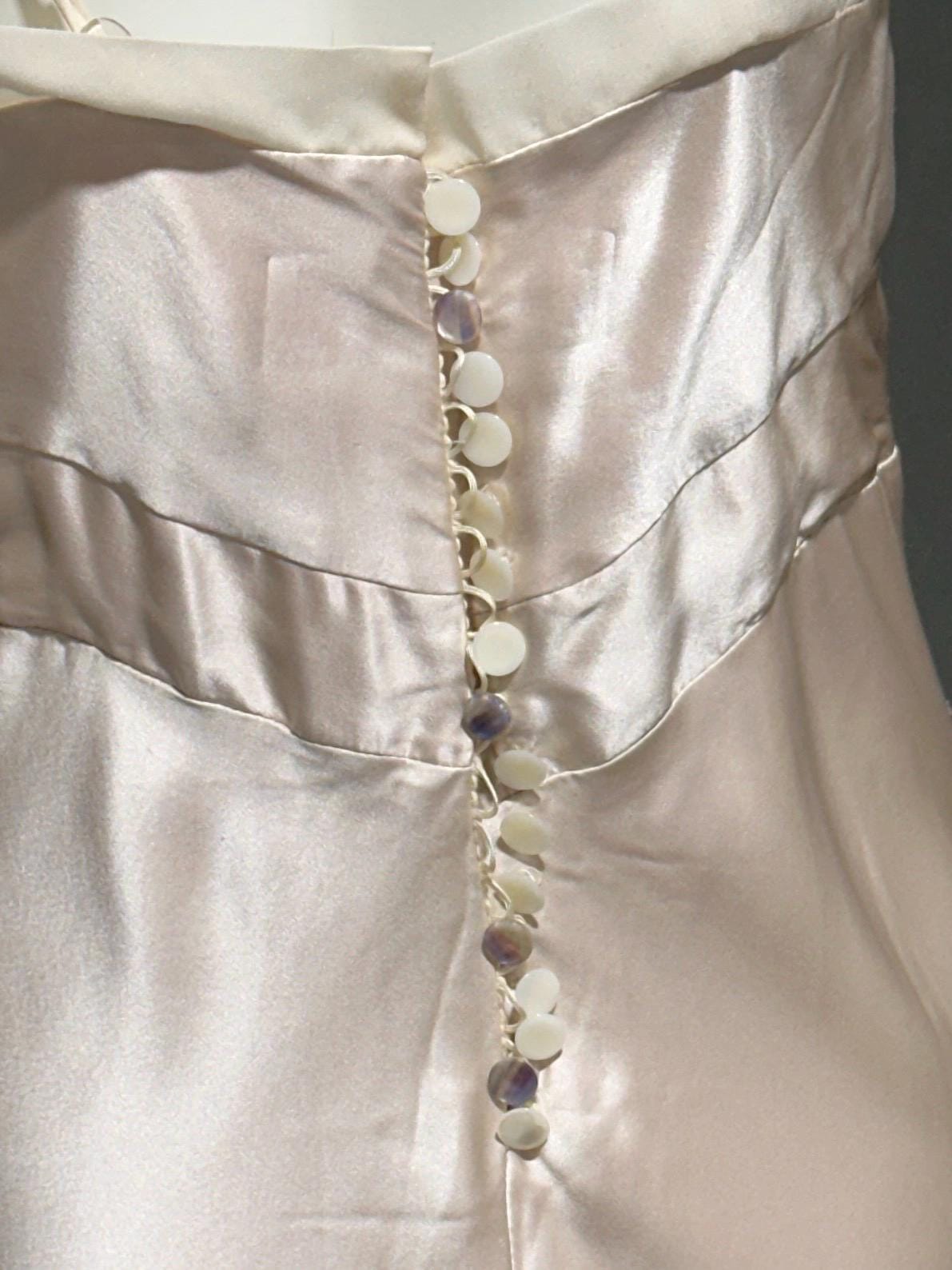 Y2K vintage bias cut evening dress, Silk 1940 style gown, Amazing blush silk sheath slip dress
